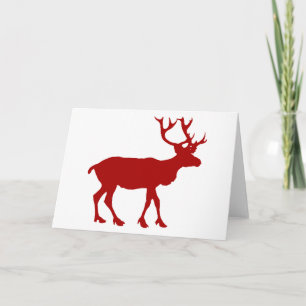 Red and White Reindeer Holiday Card