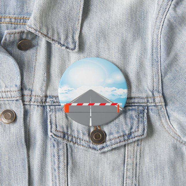 Red and White Road Barrier Blocked Access  7.5 Cm Round Badge (Creator Uploaded)