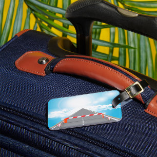 Red and White Road Barrier Blocked Access  Luggage Tag