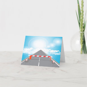 Red and White Road Barrier Blocked Access  Thank You Card