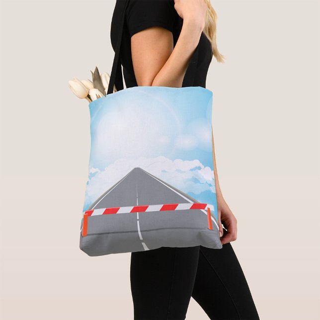 Red and White Road Barrier Blocked Access  Tote Bag (Creator Uploaded)