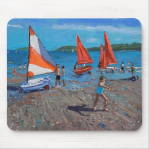 Red and White Sails Abersoch Mouse Pad