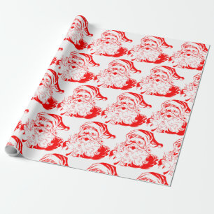 RED AND WHITE SANTA Wrapping Paper