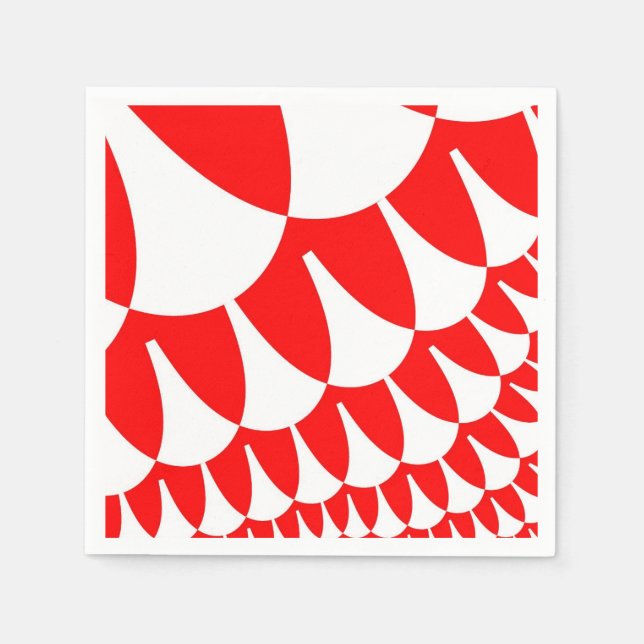 Red and White Scales Napkin (Front)