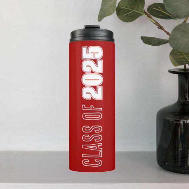 Red and White School Colours Class Year Thermal Tumbler (In Situ)