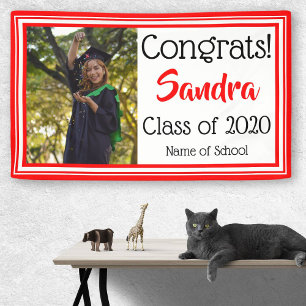 Red and White School Colours Photo Banner