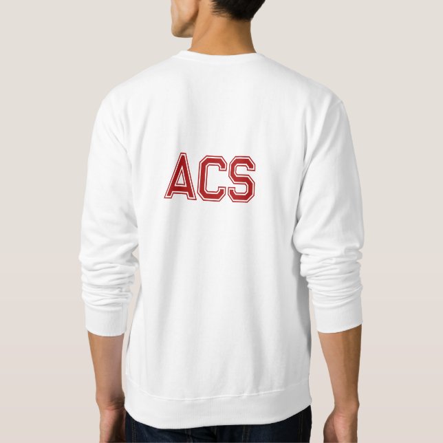 Red and White School Varsity Letters Sweatshirt (Back)