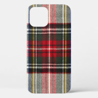 Red and white Scottish tartan plaid.