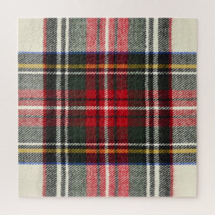 Red and white Scottish tartan plaid. Jigsaw Puzzle
