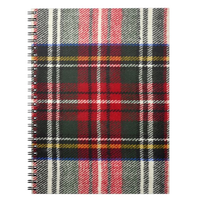 Red and white Scottish tartan plaid. Notebook (Front)