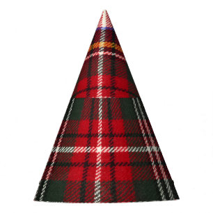 Red and white Scottish tartan plaid. Party Hat