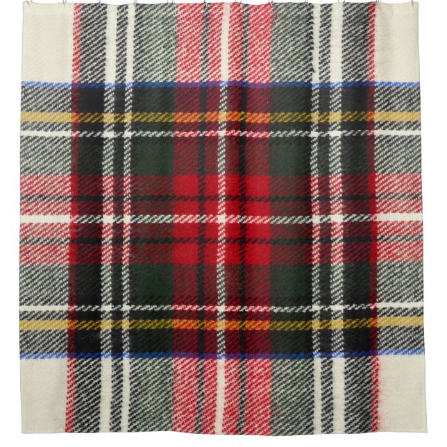 Red and white Scottish tartan plaid. Shower Curtain (Front)