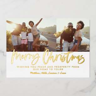 Red and white script merry Christmas multi photo