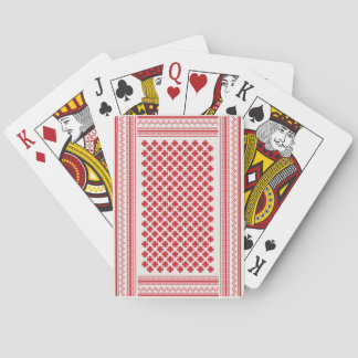 Red and White Shemagh Keffiyeh, Baloot Saudi Playing Cards