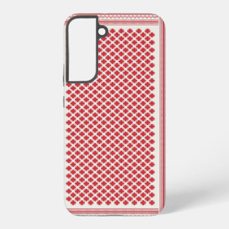 Red and White Shemagh Keffiyeh Pattern Samsung Galaxy Case
