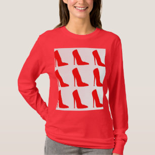 RED AND WHITE SHOE SHIRT