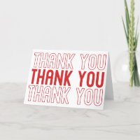 Red and White Shopping Bag Style Thank You