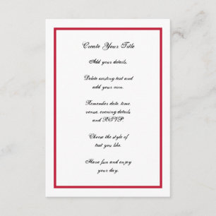 Red and White Simple Border Wedding Invite