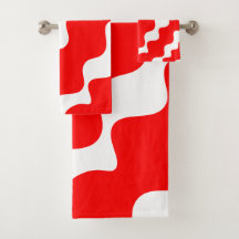 Red and white slanting waves pattern 