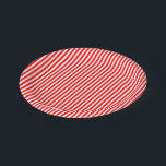 Red and White Small Size Stripes Paper Plate<br><div class="desc">Red and white small size stripes pattern,  a simple but elegant design</div>