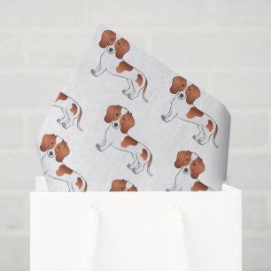 Red And White Smooth Coat Dachshund Dog Pattern Tissue Paper