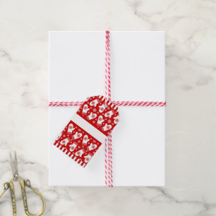 Red and White Snowflake Mittens Christmas Gift Tag