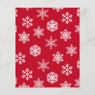 Red and White Snowflake Scrapbook Paper