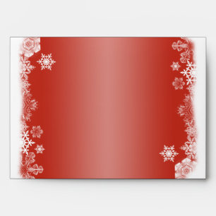 Red and White Snowflake Wedding Envelope