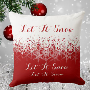 Red and White Snowflakes, Let It Snow, Cushion