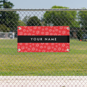 Red and White Snowflakes, Your name, Personalise Banner