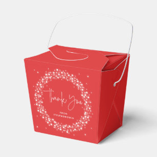 Red and White Sparkling Lights Thank You Favour Box