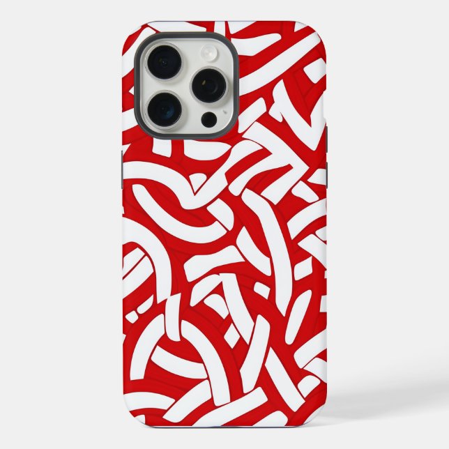 💫 Red and White Spiral Pattern 🎨 iPhone Case (Back)