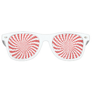 Red and White Spiral Retro Sunglasses