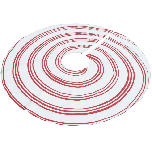 Red and White Spiral  Tree Skirt (Angled)