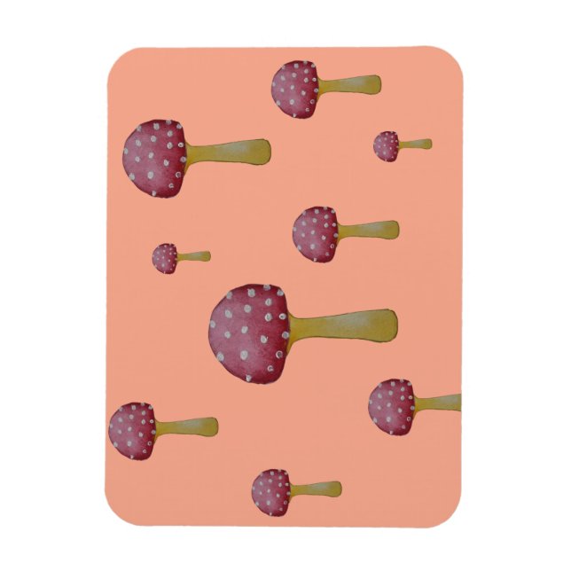 Red and white spotted mushroom magnet (Vertical)