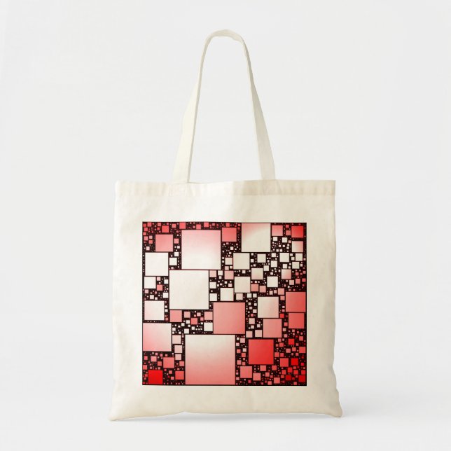Red and White Square Dancing Budget Tote Bag (Front)