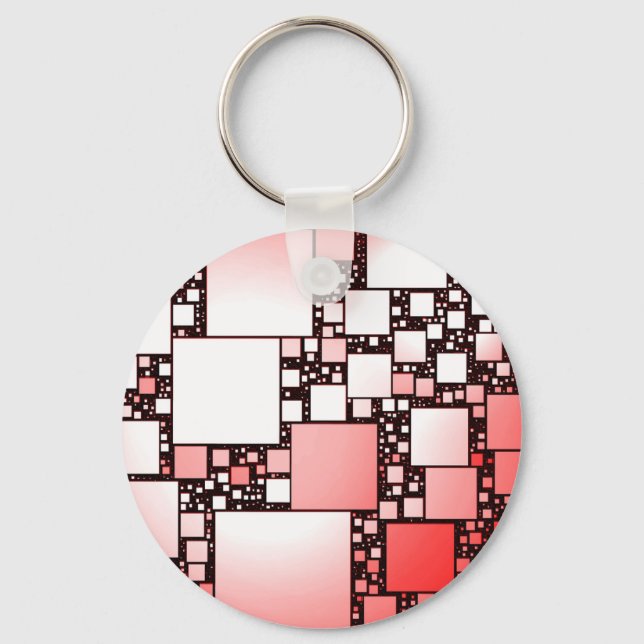 Red and White Square Dancing  Key Ring (Front)