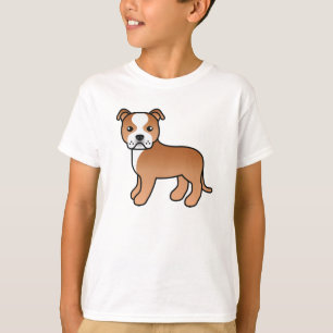 Red And White Staffordshire Bull Terrier Dog T-Shirt