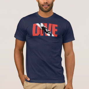Red and White Stripe Dive T-Shirt