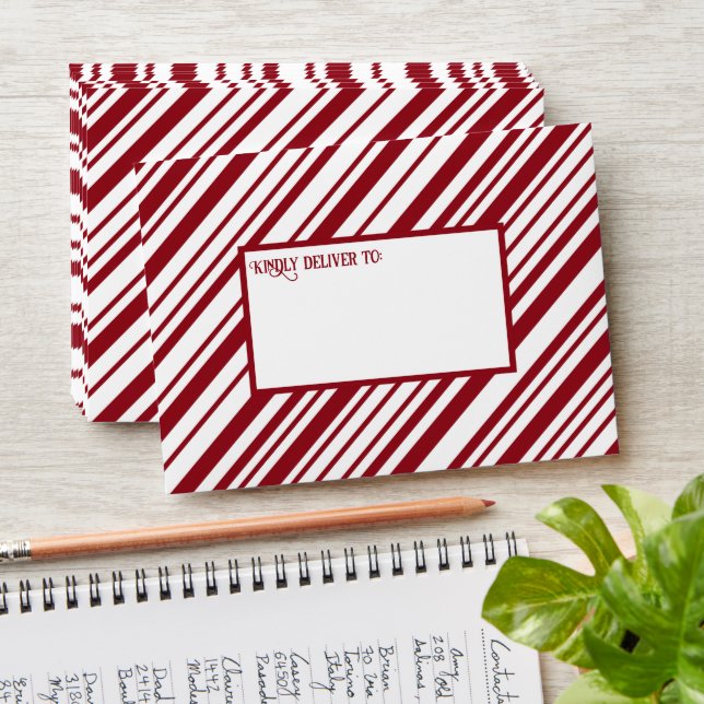 Red and White Stripe Envelope (Stacked)