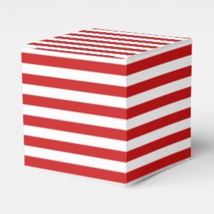Red and White Stripe Pattern Favour Box