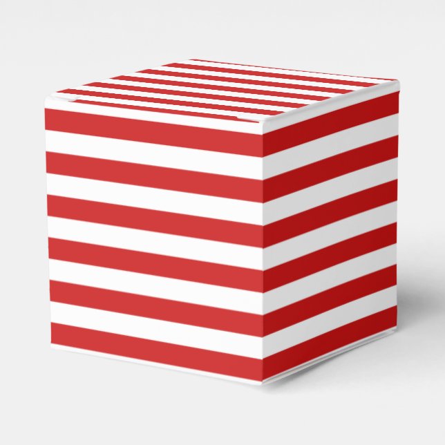 Red and White Stripe Pattern Favour Box (Front Side)