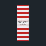 Red and White Stripe Pattern Mini Business Card<br><div class="desc">Red and White Stripe Pattern</div>