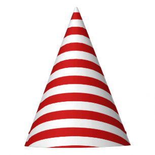 Red and White Stripe Pattern Party Hat