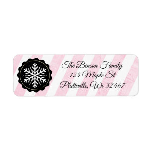 Red and White Stripe Snowflake Holiday Christmas