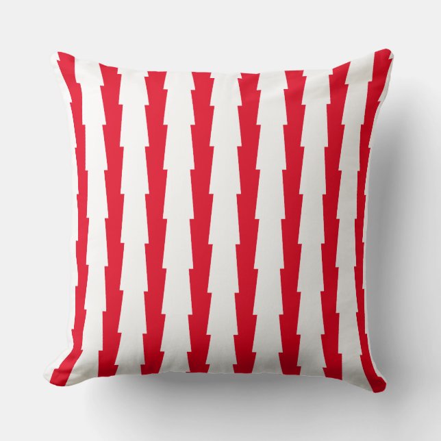 Red and White Striped Accent Pillow (Front)