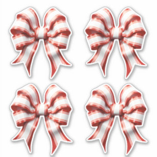 Red and White striped bow