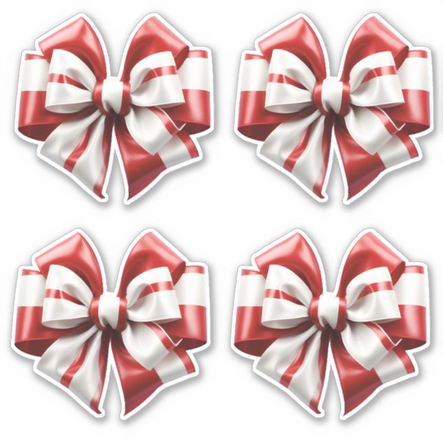 Red and White striped bow (Front)