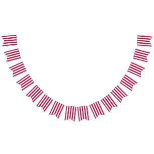 Red and White Striped Bunting Flags