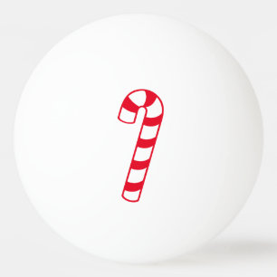 Red and White Striped Christmas Candy Cane Ping Pong Ball